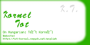 kornel tot business card